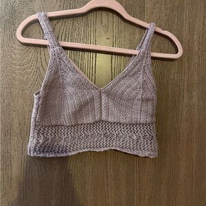 Hollister Purple Knit Crop Top